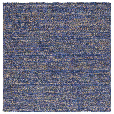 Jarielis Natural Fiber Hand Loomed Wool/Jute Rug in Blue/Natural