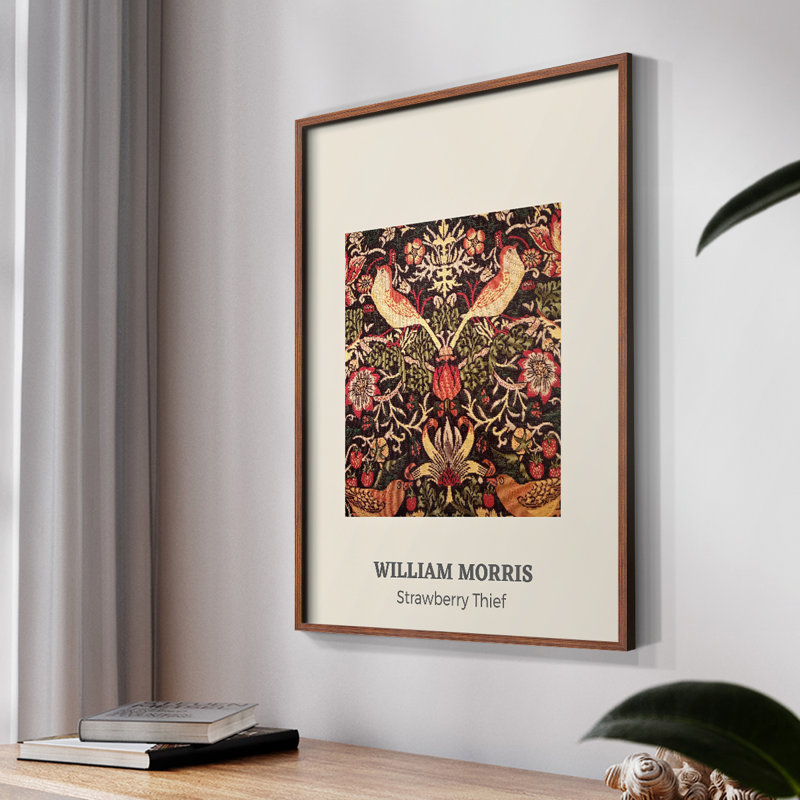 William Morris, reproduction encadrée CII, Noyer, H 14 po x l 11 po