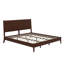 Structure de lit moderne en bois de style Mid-Century, lattes de bois durables et support en métal-129386380