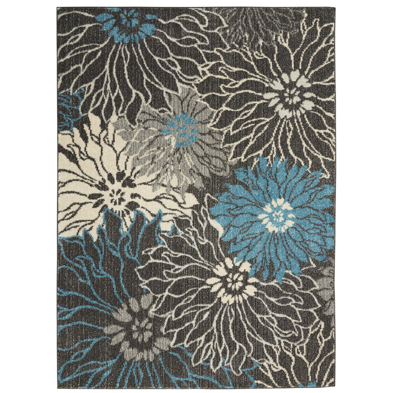 Floral Indoor Rug, Rectangle 5'3" x 7'3"