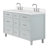 Ariel Monrow 61 Inch Double Oval Sink Bathroom Vanity With Pure Quartz Countertop-105988765
