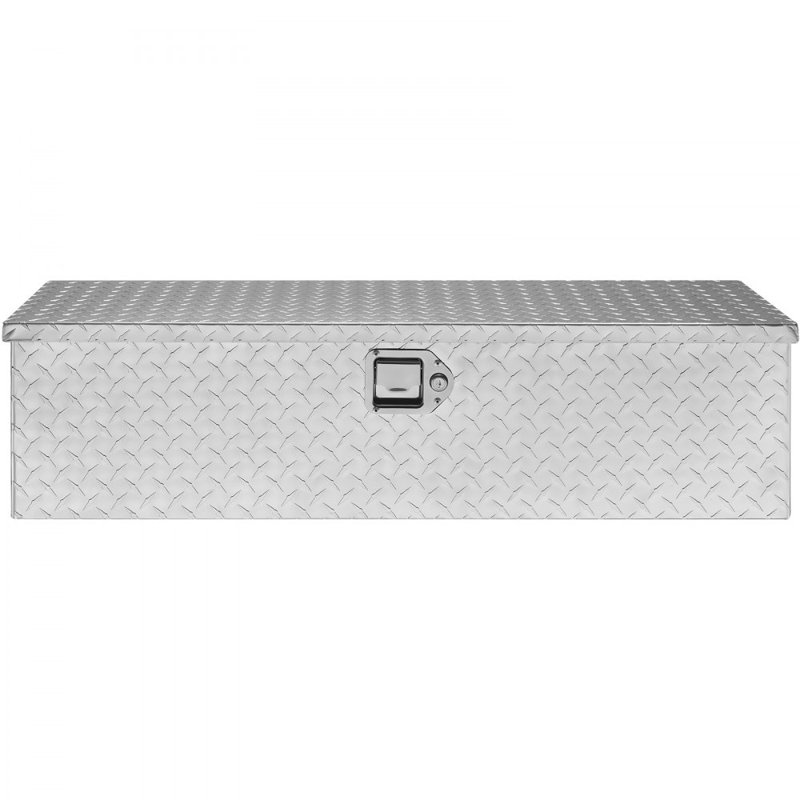 Heavy Duty Aluminum Truck Bed Tool Box, Diamond Plate Tool Box with Side Handle and Lock Keys