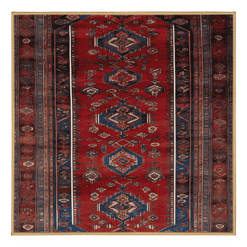 Tapis brun lavable à la machine, Carré 8 pi