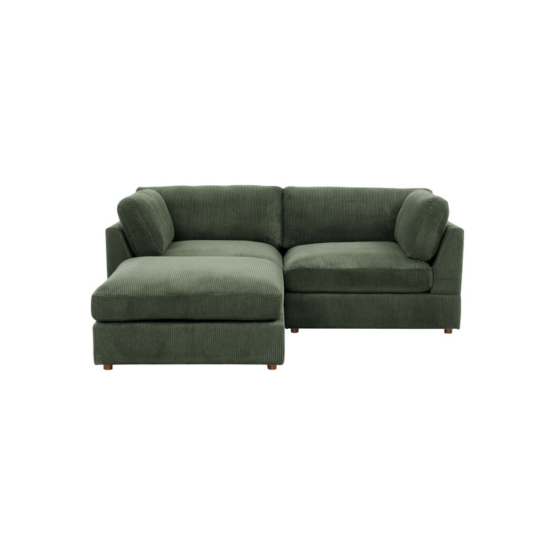 Arkney Modular Corduroy Sectional, Dark Green