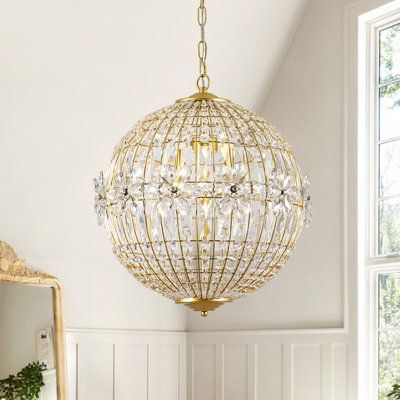 3 - Light Glam Luxury Floral Crystal Ball Globe Crystal Chandelier