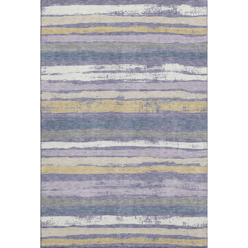 Premium Machine Washable Jahnke AMF1019 Stripes Rug, Rectangle 9' x 12'