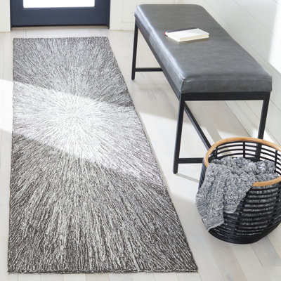 Doud Abstract Handmade Tufted Wool Charcoal/Gray Area Rug