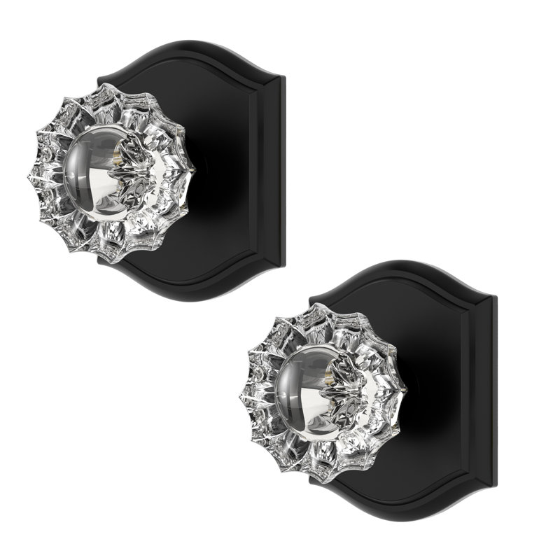 Faux bouton de porte en cristal Retro Elegant Series, Noir mat