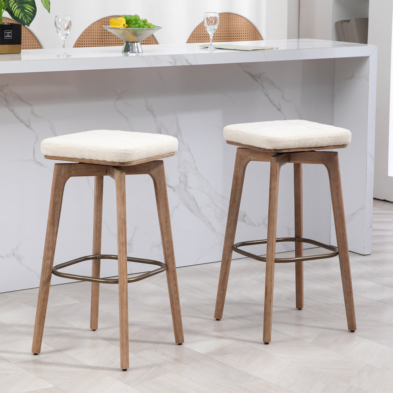 Oliviah Swivel Upholstered Counter Stool, Bar Stool (30" Seat Height)