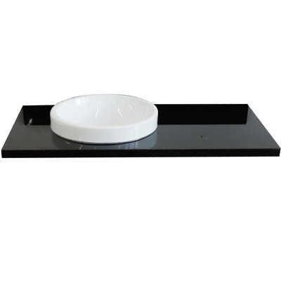 Tiara 43 Stone and Ceramic Material 1 Single Bathroom Vanity Top Yes Sink