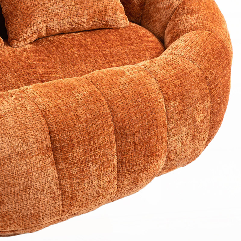 Causeuse Canny, Orange, H 24,8 po x l 59,06 po x P 37,4 po