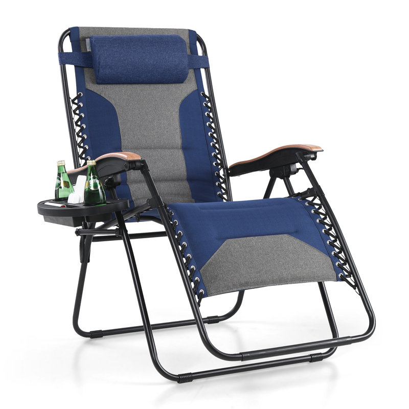 Fauteuil inclinable zéro gravité avec coussin Syril, Bleu marine