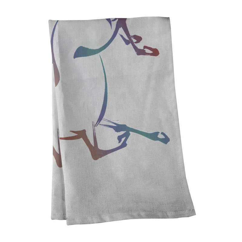Tea Towel Kitchen Towel, Poly Twill, Red/Blue