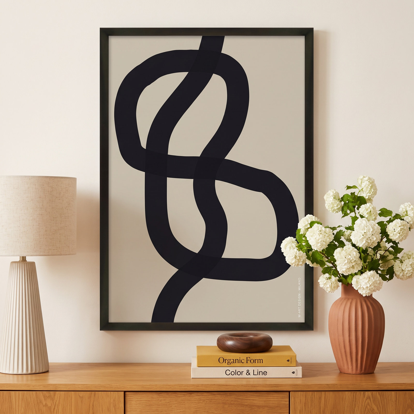 Bombay "Intertwined 1" Print by Romina Gadler, 20" H x 14" W x 1.25" D, Black Framed Paper