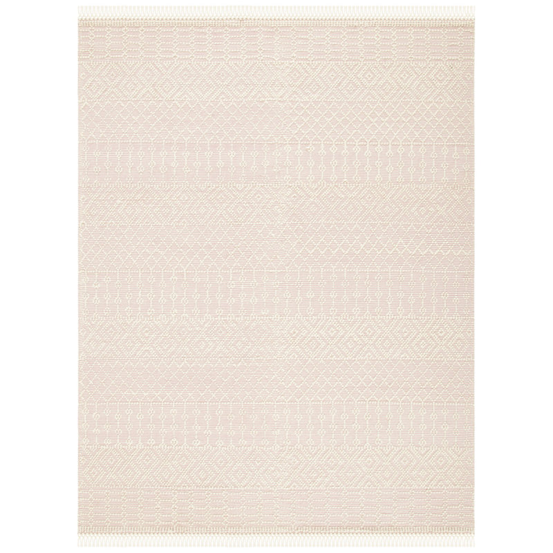 Aldeline Hand-Woven Flatweave Wool Ivory/Pink Area Rug, Rectangle 9' x 12'