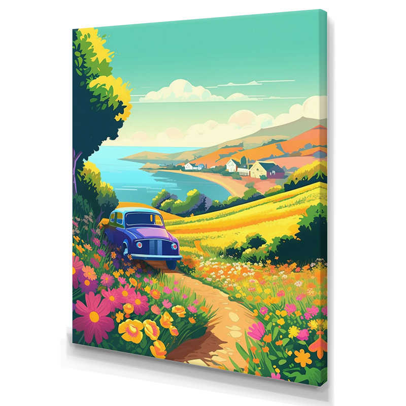 Seaside Drive I - Imprimé, H 20 po x l 12 po x P 1 po, Toile tendue