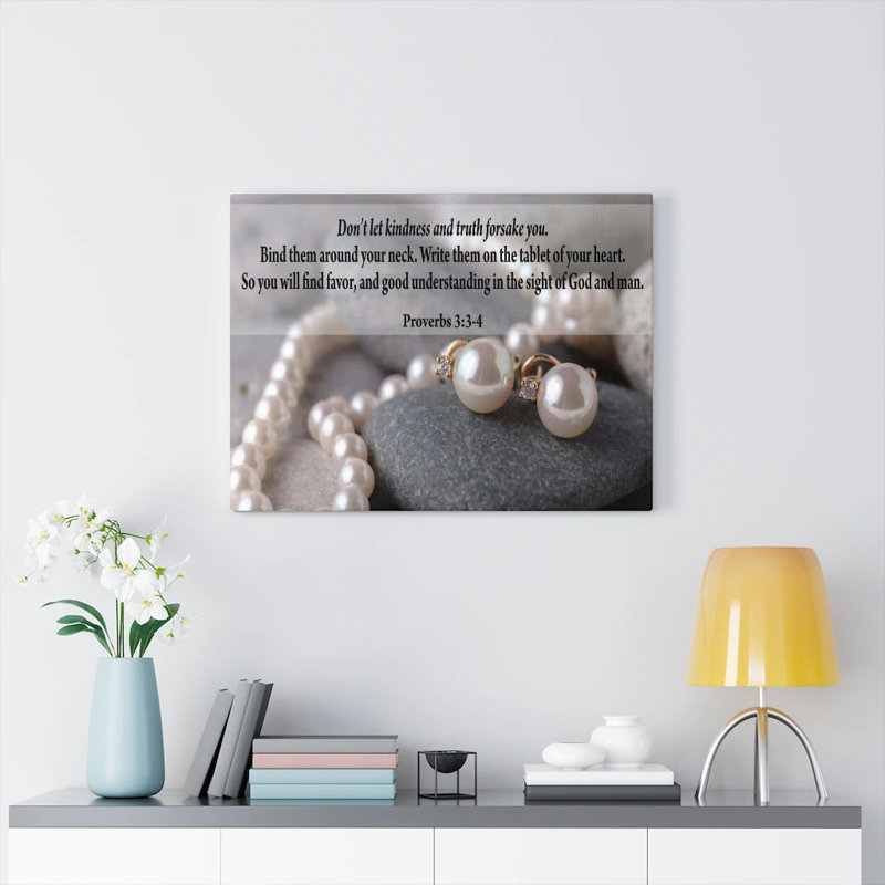 Kindness And Truth Proverbs 3:3 - Wrapped Canvas Print, 30cm H x 41cm W