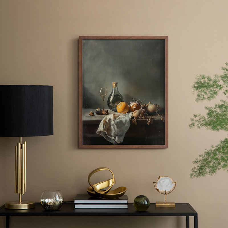 Reproduction encadrée FLORAL Series DCCxx - bois massif, H 11 po x l 9 po, Walnut