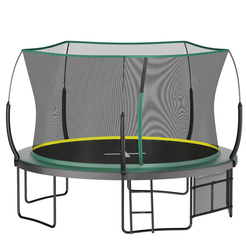 YC 12FT Springfree No Gap Trampoline- Green, Green