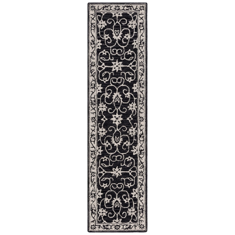 Abrakata Hand Tufted Wool Floral Rug, Runner 2'3" x 9'