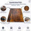 Bureau d'ordinateur Live Edge avec plateau en noyer massif et pieds en métal en forme de U-1014102827