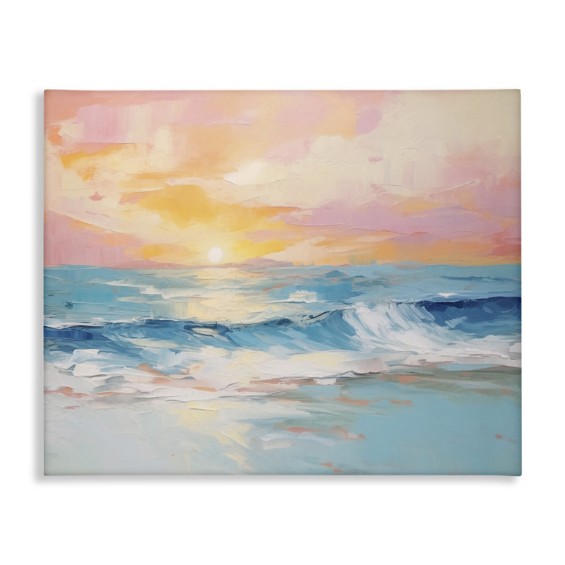  «Beach Waves Bright Sunset» par Arlington Prints, H 16 po x l 20 po