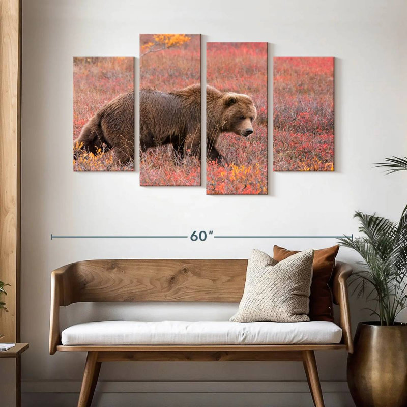 Brampt Alaskan Meadow Grizzly Bear, 32" H x 52" W