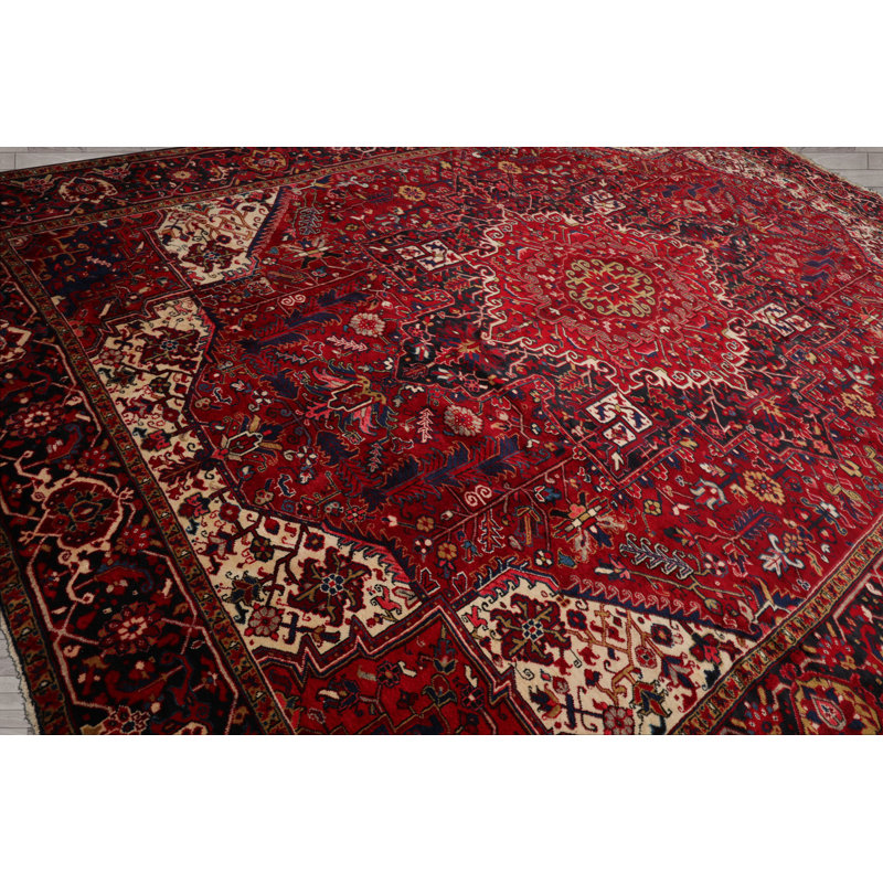 Tapis traditionnel en laine noué à la main 10 pi 2 po x 13 pi 6 po