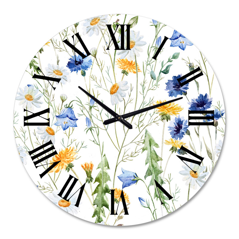 Horloge murale traditionnelle Camomille et Clover Bell II, Surdimensionné