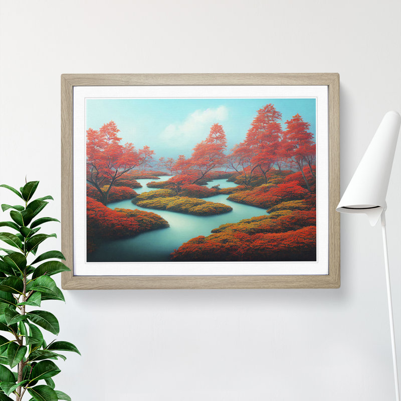 Ethereal Forest - Framed Print, 34cm H x 46cm W x 2cm D, Oak