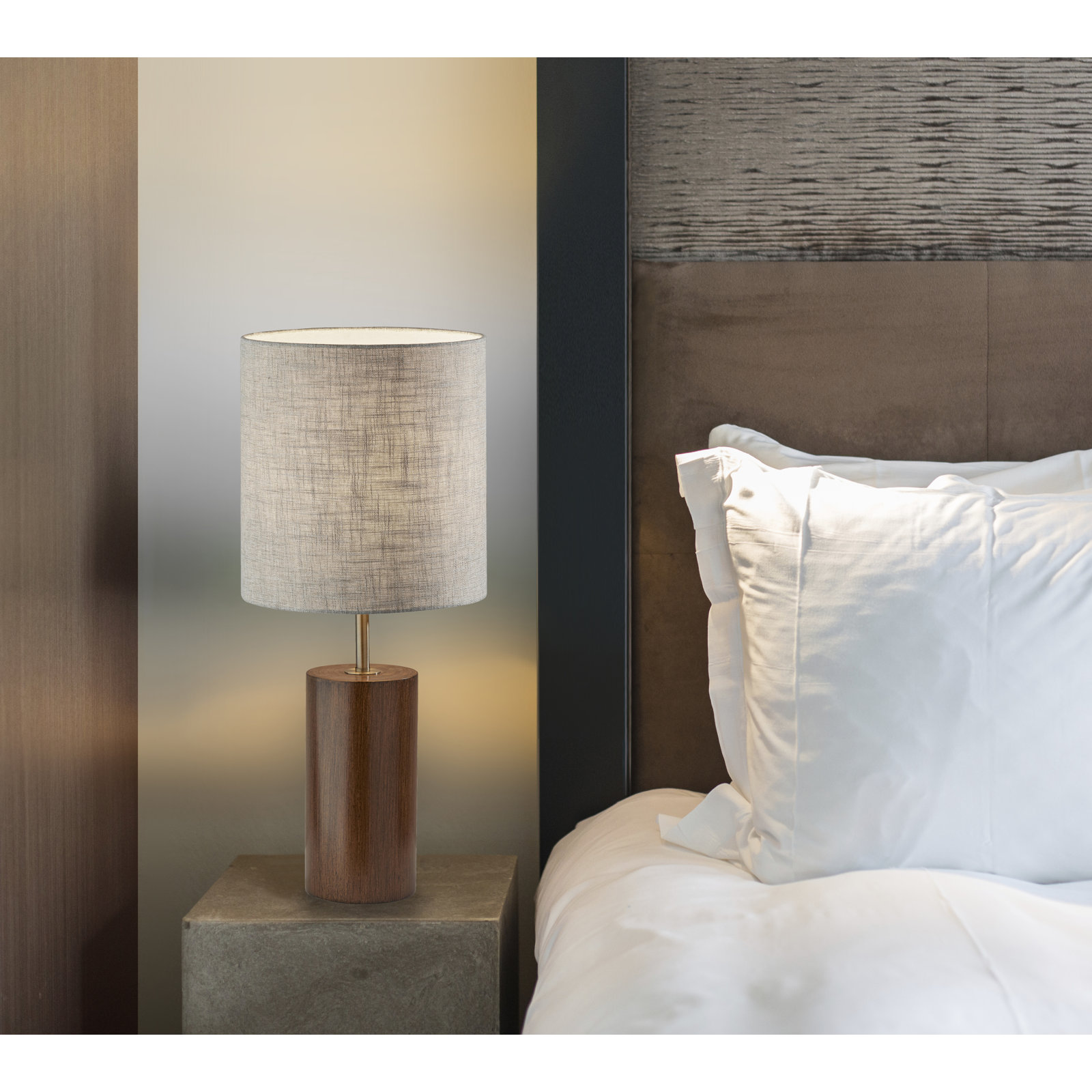 Reena Table Lamp, Walnut