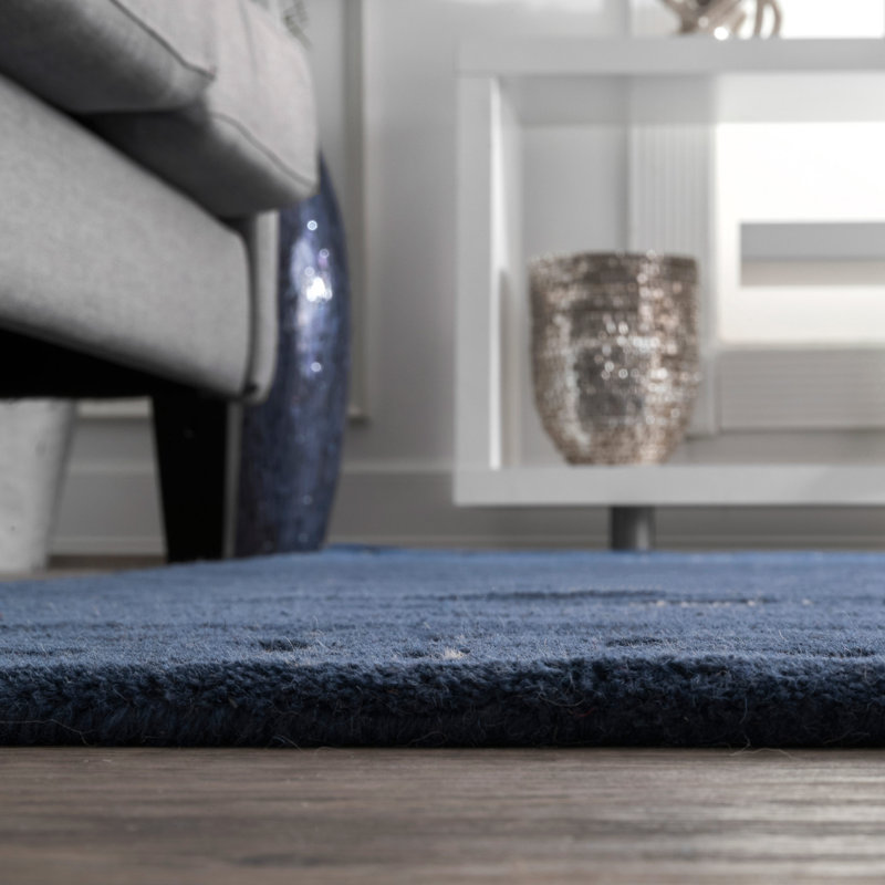 Xzayden Striped Wool Area Rug, Rectangle 6' x 9'