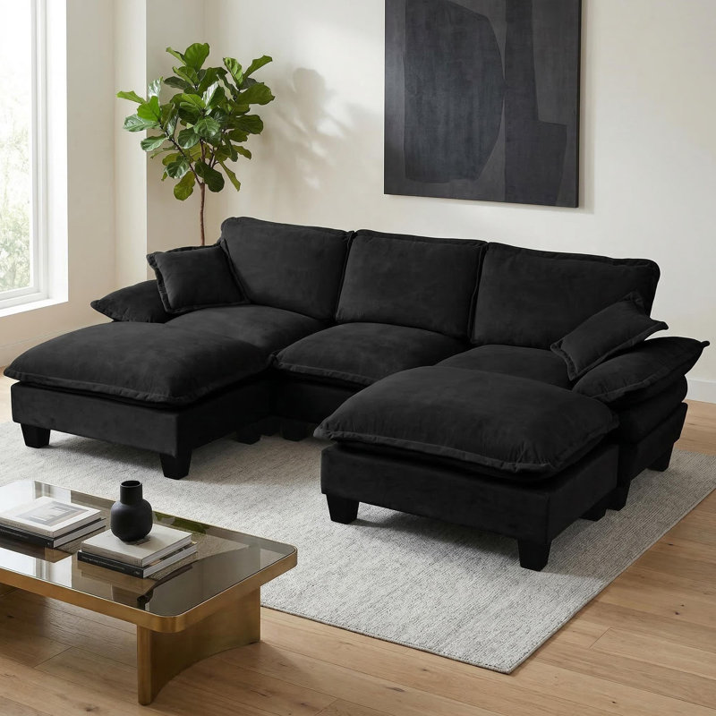 Sailboat-Inspired Cloud Modular Sofa With Movable Ottomans