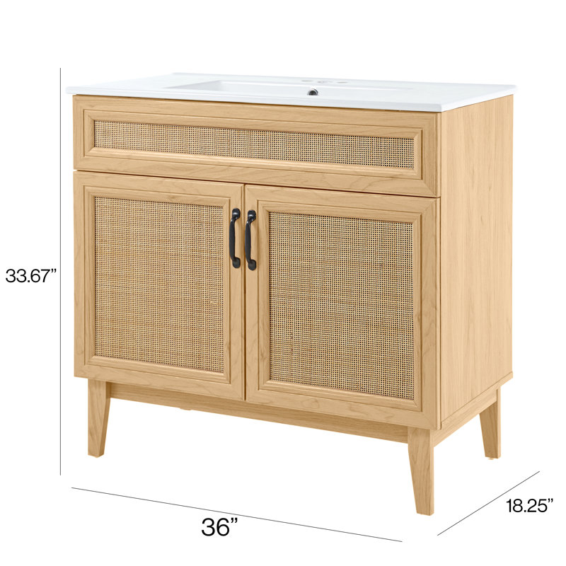 Ensemble de meuble-lavabo simple 36 po Javer, Naturel