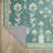 Kugler Vintage Traditional Teal/ Green Printed Washable Flat Pile Area Rug-1746240204