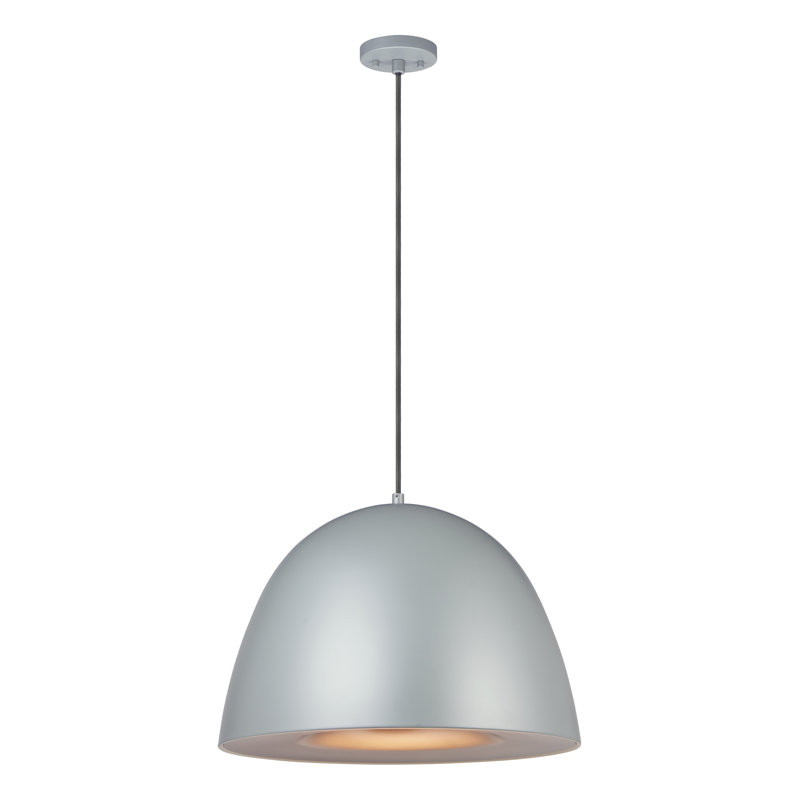Natosha 1 - Light LED Single Pendant, 16.5" H x 23.5" W x 23.5" D, Dark Gray/Coffee