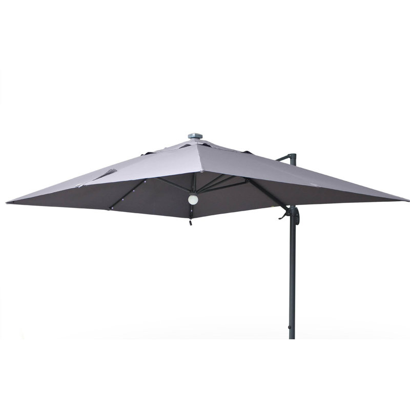 Judkins 400cm X 300cm Rectangular Lighted Cantilever Parasol, Beige Brown