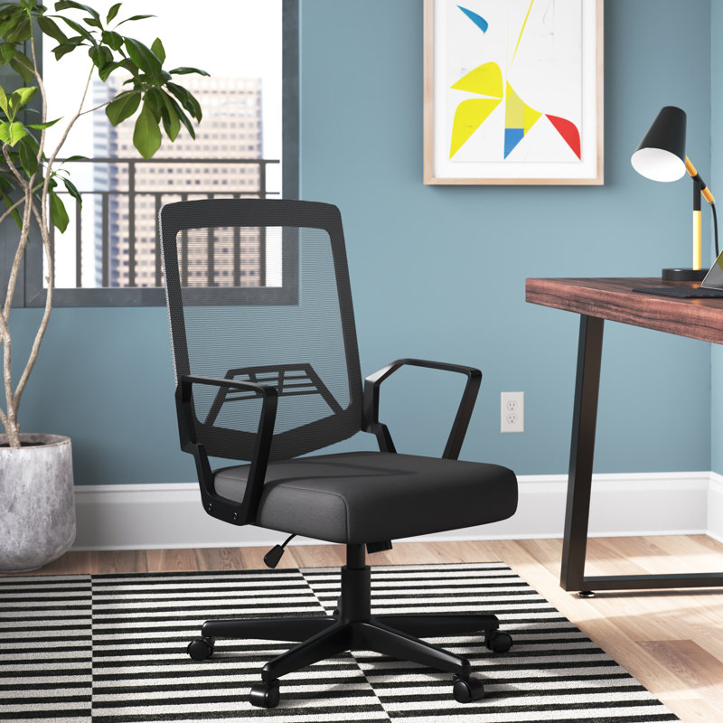 Chaise de bureau Montano - Chaise d'ordinateur à hauteur réglable avec roulettes, dossier carré inclinable, siège en mousse, accoudoirs, chaise pivotante à 360 degrés