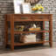 Console avec 2 tiroirs de rangement et 2 tablettes de style Mid-Century Buffet en bois massif de 42 po pour le salon, la cuisine, la salle à manger, le vestibule et le vestibule-22196616