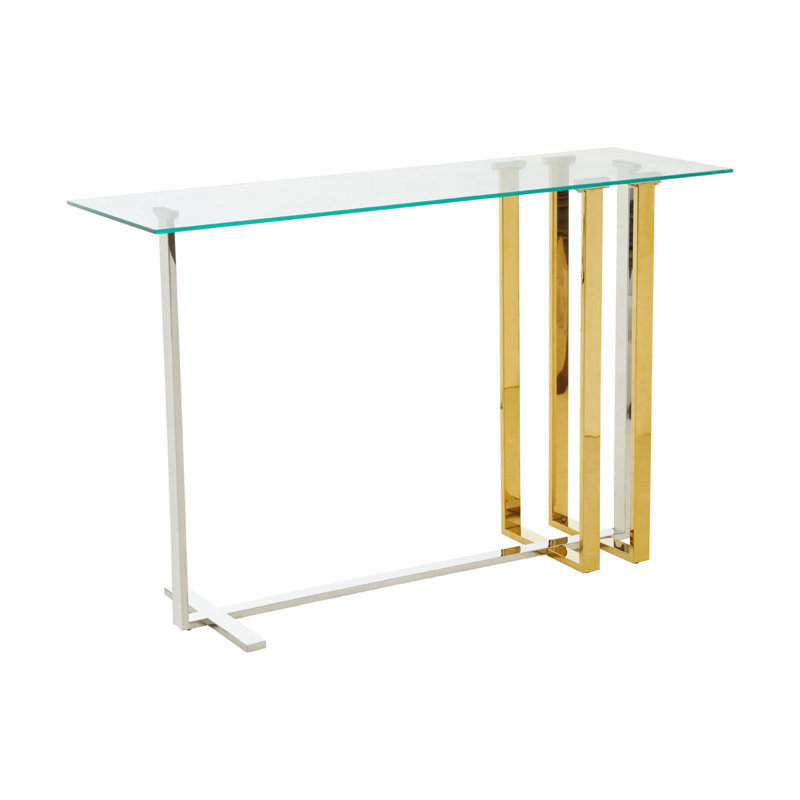 120cm Glass Top Console Table