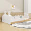Lit plateforme simple tapissier avec coussins-778274229
