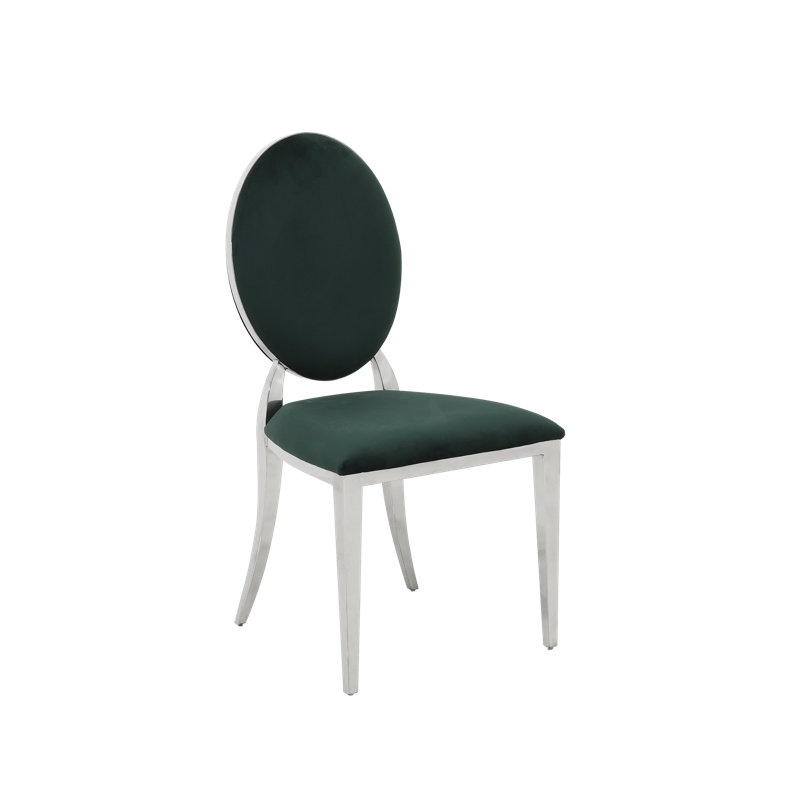 Cullen 46cm H Velvet Upholstered King Louis Back Side Chair, Green