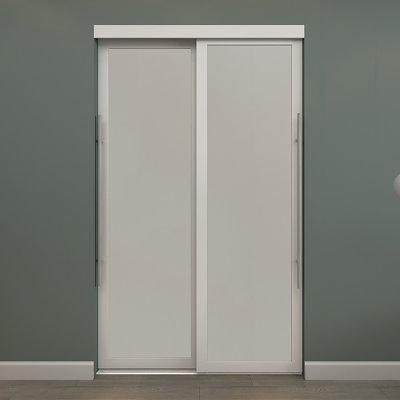 Lounge Frosted Sliding Closet Door White Mdf Frame 48 In. X  80.5 In.