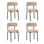 Ensemble de chaises de salle à manger de style médiéval moderne, 4 pièces, coussins de siège ronds, chaises de salle à manger matelassées et pieds en métal