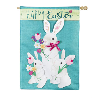 Double Sided 44'' H x 28'' W Polyester Easter House Flag