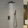 10" Pressure Balanced Rain Shower System with Push Button Diverter, Rough-in Valve and Handheld Spray