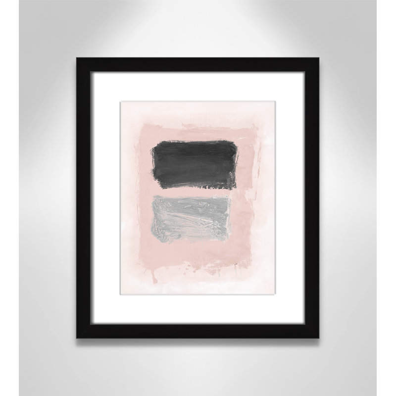 Rose Thomasin, noir et argent chatoyant I par Joss & Main, H 15 po x l 13 po x P 1,25 po, Cadre noir mat