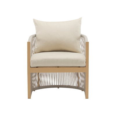 Carolene Curved Aluminum Lounge Chair With Cushions