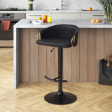 Burdett Swivel Upholstered Adjustable Height Counter Stool