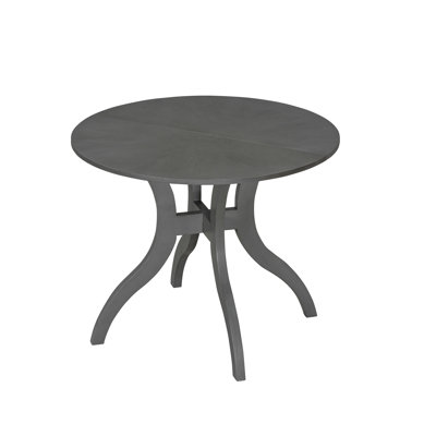 Table de salle à manger ronde chêne gris 39,4 po - Pieds traditionnels en bois massif, élégance intemporelle, point focal idéal pour les réunions de famille